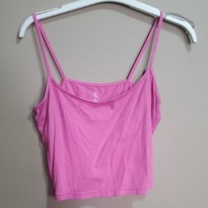 Pink Spaghetti Strap Crop Top